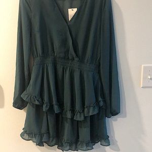 Long sleeve green dress